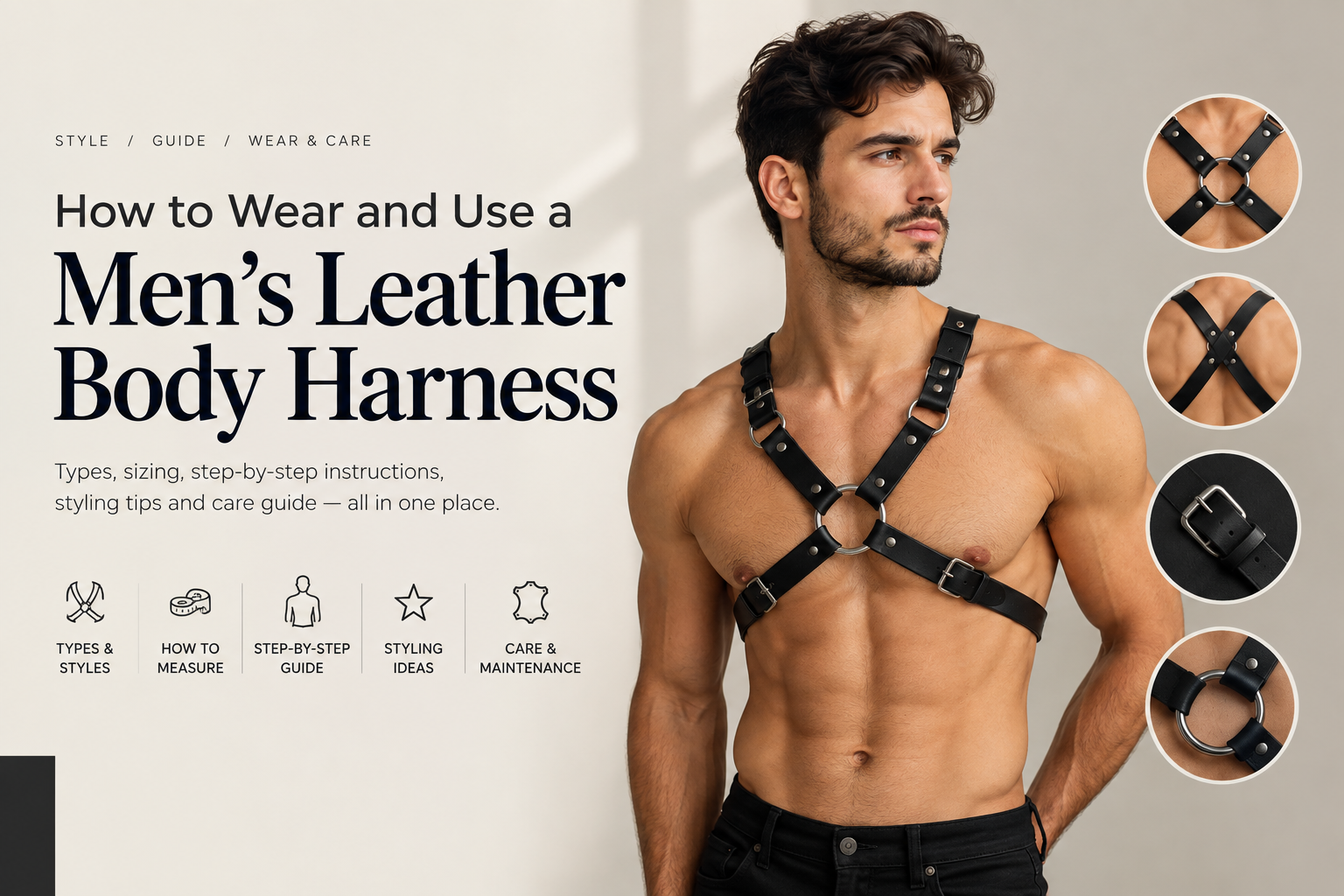 How to Wear a Men's Leather Body Harness: Easy Fit Guide