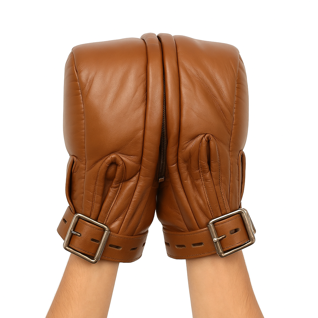 Genuine Leather Brown Mitts — photo 1