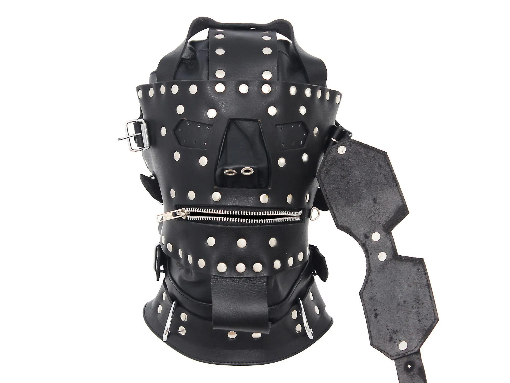 Leather Bondage Heavy Duty face Hood 