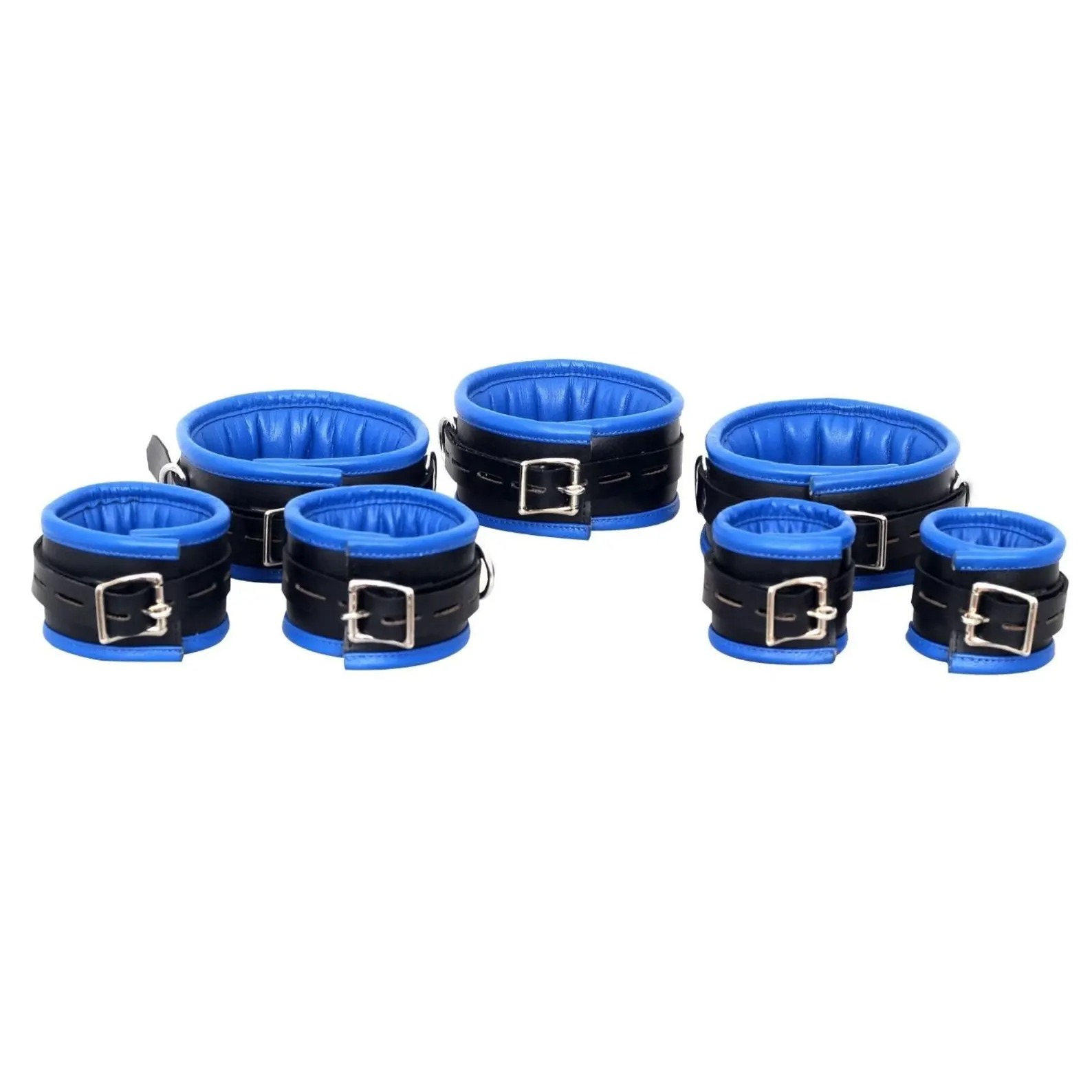 7 Pcs Leather Restraint Set with hogtie