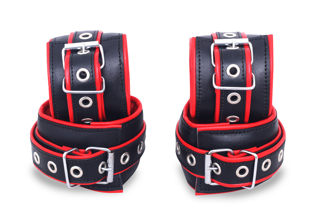 4 Piece Genuine Leather Bondage Cuffs — photo 1