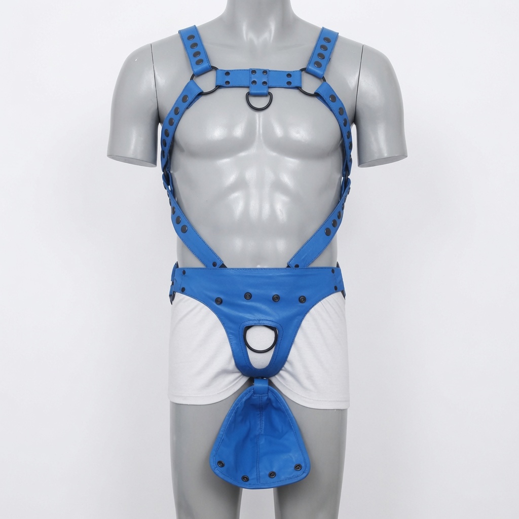 Leather Men's Jockstrap with chest Harness — photo 1