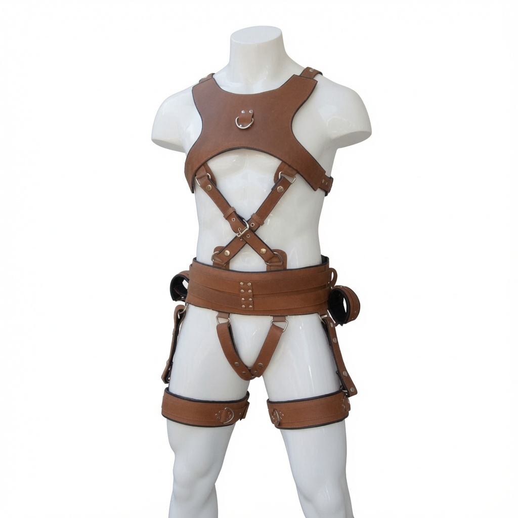 Leather pony play harness