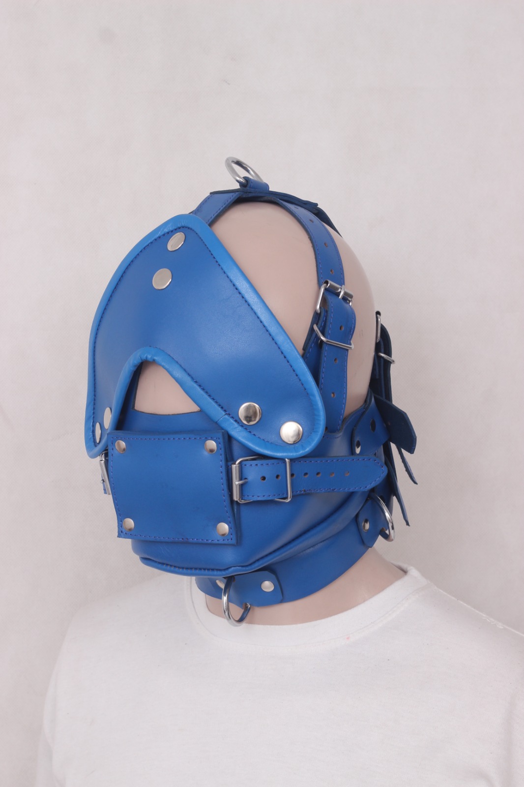 BONDAGE LEATHER FACE MUZZLE/HOOD — photo 1