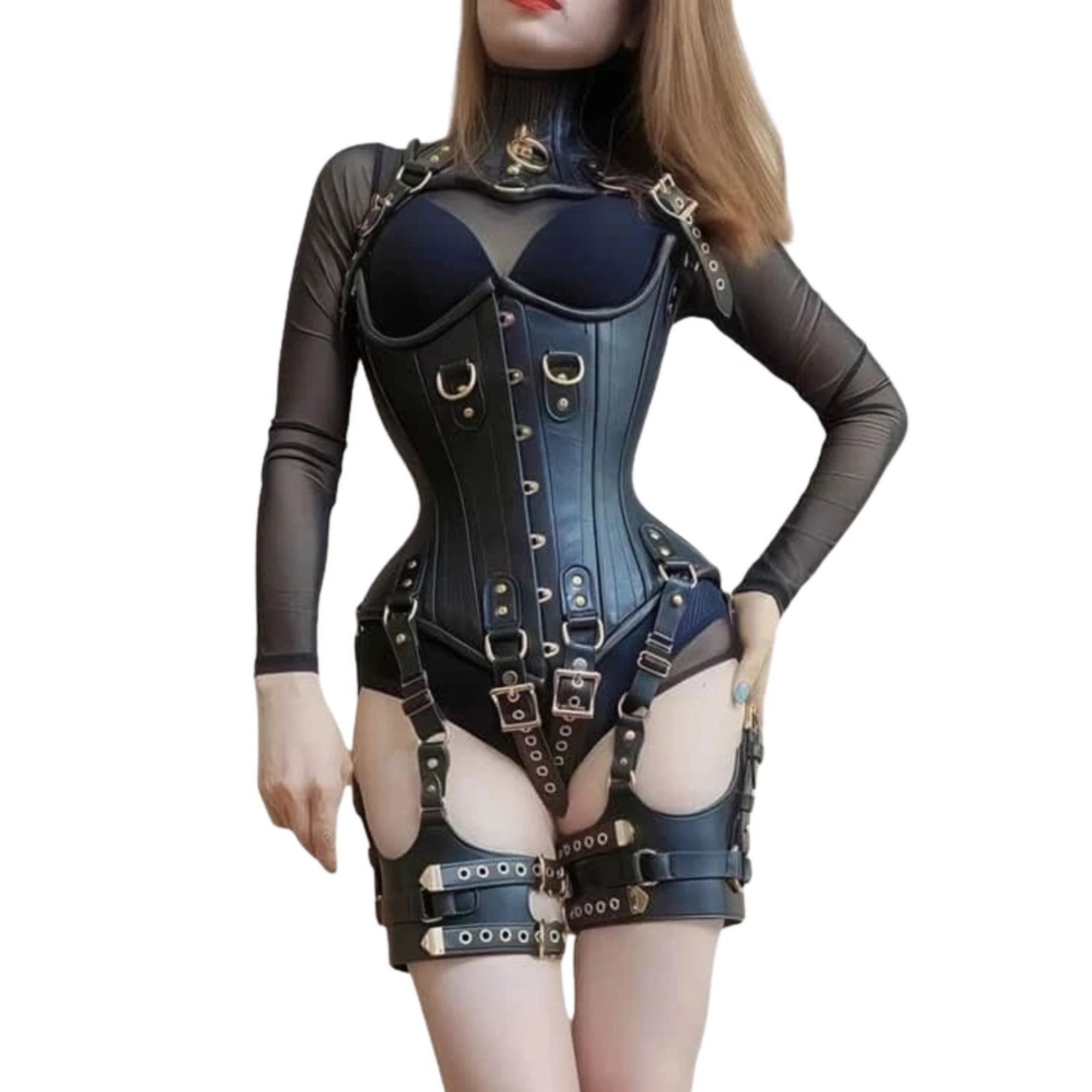 Bondage Harness Corset Outfit with Garter Strap — photo 1