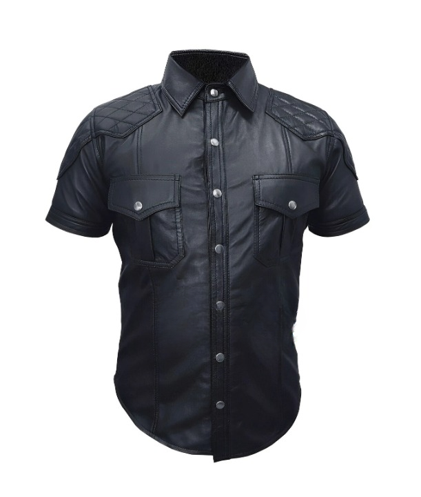 Genuine Leather Shoulder Bluff Shirt — photo 1