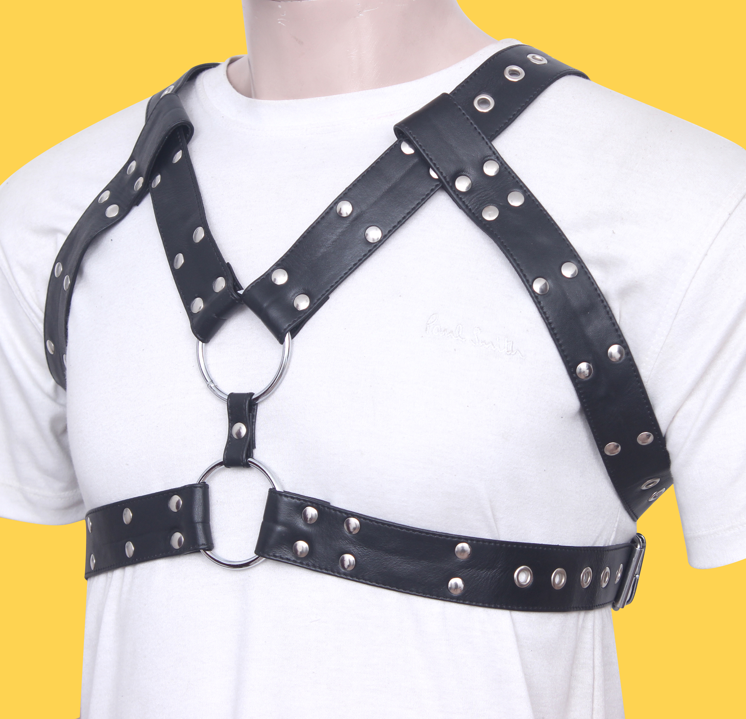 Mens Real Leather Adjustable Chest Harness — photo 1