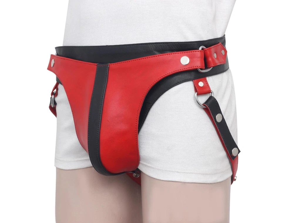 Genuine Leather Lace-up jockstrap