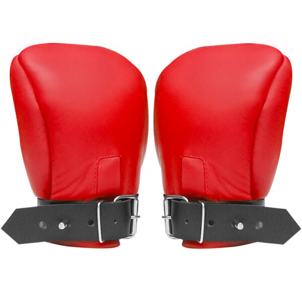 Real Cowhide Leather Fist Mitts Lockable Restraint Bondage Paw Gloves
