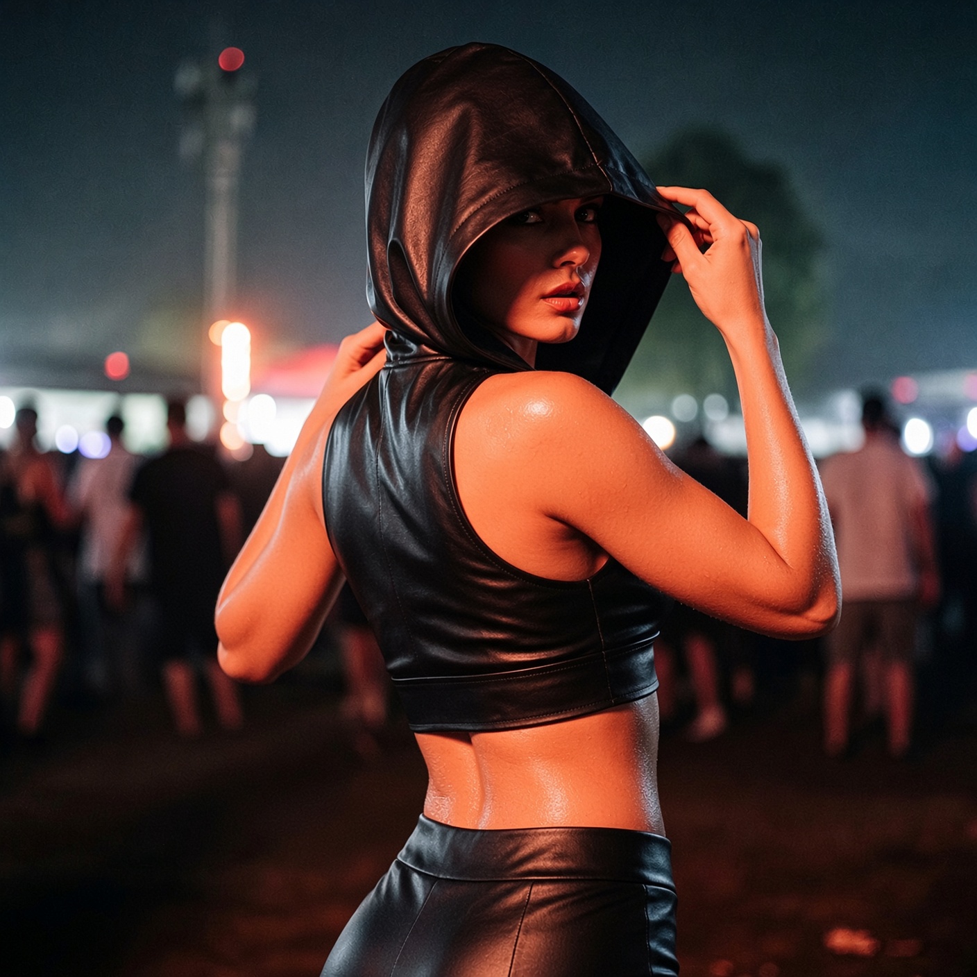 Genuine Leather Top Crop — photo 2